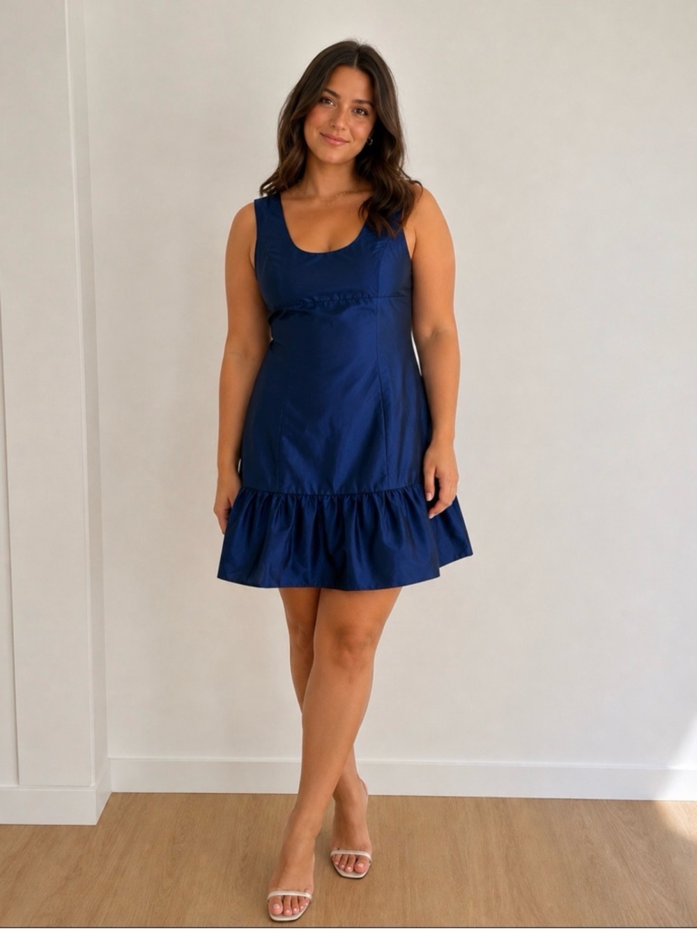 Marisa Baratelli NWT 100% Thai Silk Party Semi Formal Cobalt Blue Dress Size 12